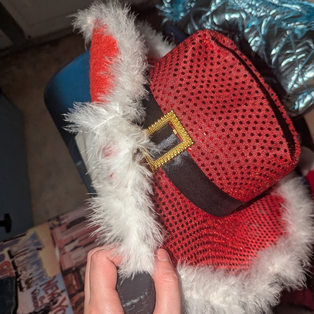Sparkling Red and White Holiday Hat